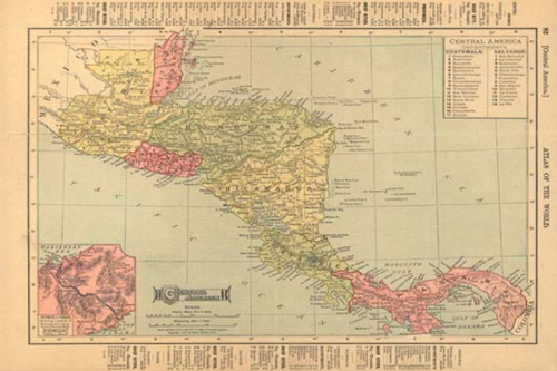 Vintage Map of Central America