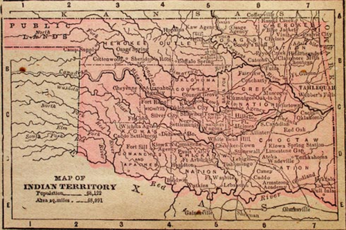 Vintage Map of Indian Territory in Oklahoma I