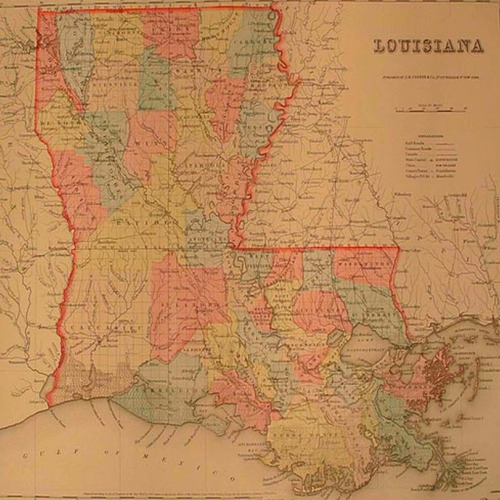 Vintage Map of Louisiana I