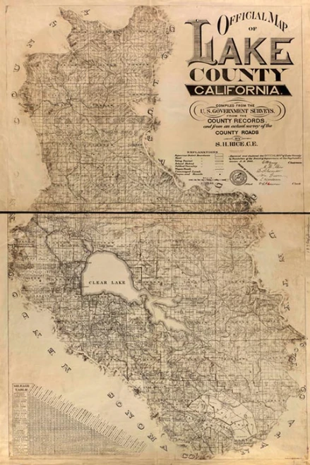 Vintage Map of Lake County, California