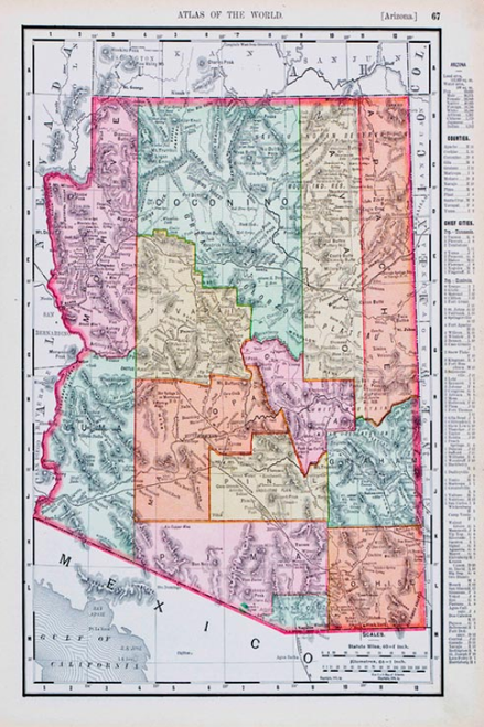 Vintage Map of Arizona I