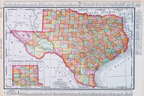 Vintage Map of Texas I