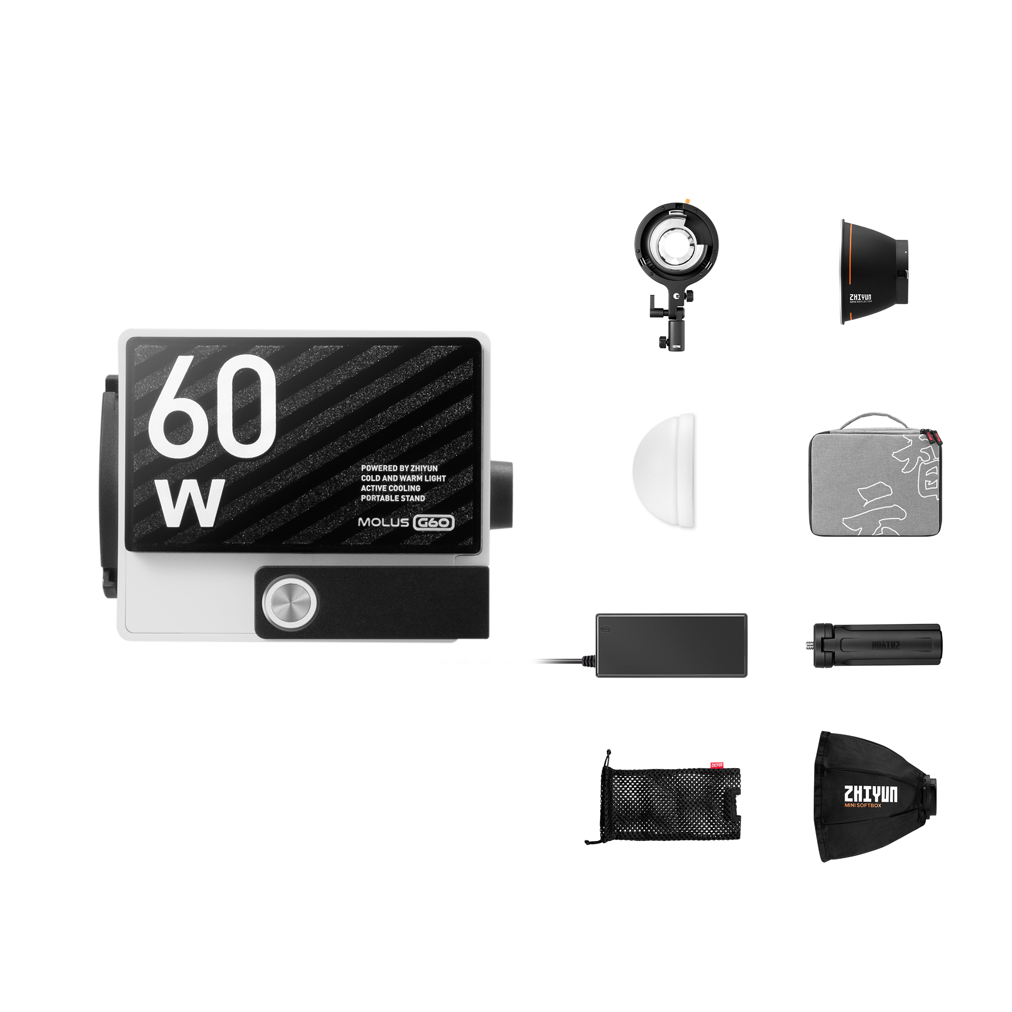 Zhiyun MOLUS G60 Combo Kit 組合套裝｜雙色溫 LED 燈
