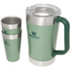 Stanley Classic Stay Chill Beer Pitcher Set, 64oz | 1.9L Pitcher, 16oz | 0.47L Beer Pints: Hammertone Green