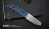 Petrified Fish Flavorist Knife: Blue Micarta, Cleaver, Model PFE05BMP-K110