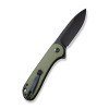 CIVIVI Button Lock Elementum II Knife: 2.96" Nitro-V Drop Point Blade, Green G10 Handle, Model C18062P-3