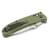 Ganzo Knife G704 Folding Knife, OD Green: Drop Point, Plain Edge Blade, Model G704-GR