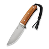 CIVIVI Cloud Peak Knife: 4.6", Drop Point, Plain Edge, Satin Blade, Guibourtia Wood Handle, Nickel Slvr Guard, Model C23044-3