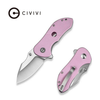 CIVIVI Gordo Knife: 2.51", Drop Point, Plain Edge, Satin Finished Blade, Powder Pink G10 Handle, Model C22018C-4