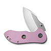 CIVIVI Gordo Knife: 2.51", Drop Point, Plain Edge, Satin Finished Blade, Powder Pink G10 Handle, Model C22018C-4