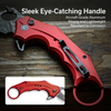 CIVIVI Incisor II Knife: 2.02", Karambit, Plain Edge Blade, Red Aluminum Handle, Model C16016B-DS1