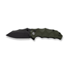 CIVIVI Natterjack Knife: 3.49", 14C28N, Clip Point, Plain Edge, Black Stonewashed Blade, Milled OD Green G10 Handle