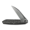 WE Knife Brr15 Knife: 3.25", Plain Edge, Polished Grey Blade, Titanium w/ Shredded Carbon Fiber Handle, Model WE24007-3
