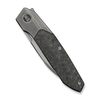 WE Knife Brr15 Knife: 3.25", Plain Edge, Polished Grey Blade, Titanium w/ Shredded Carbon Fiber Handle, Model WE24007-3