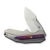 WE Knife Coral Knife: 2.95", Plain Edge, Polished Bead Blasted Blade, Titanium w/ Timascus Handle, Model WE24044-4