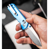 Boker Rockstub Blue Elox Knife: 2.64", 440B, Plain Edge, Stonewash Blade, Blue Aluminum Handle, Model 01SC711