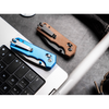 Boker Rockstub Blue Elox Knife: 2.64", 440B, Plain Edge, Stonewash Blade, Blue Aluminum Handle, Model 01SC711