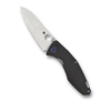 Spyderco Drunken Knife: Plain Edge, Full-Flat Grind, Carbon Fiber & Titanuim Handle, Model C235CFTIP