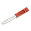 Boker Balisong Trainer Knife: 4.06", Stainless Blade, Red G10 Handle, Model 01BO712