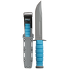 KA-BAR SPACE-BAR Knife: 7", 1095 Cro-Van, Clip Point, Plain Edge, Grey Blade, Blue Kraton G Handle, Model 1313SF