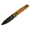 Reate PL-6 Knife: 3.5", Nitro-V, Drop Point, Plain Edge, Black PVD Blade, Ultem Handle, Model REA190
