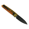 Reate PL-6 Knife: 3.5", Nitro-V, Drop Point, Plain Edge, Black PVD Blade, Ultem Handle, Model REA190
