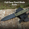 SENCUT Toxodon Knife: 4.57", Drop Point, Plain Edge, Black Blade, OD Green G10 Handle, Model S24036-2
