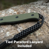 SENCUT Toxodon Knife: 4.57", Drop Point, Plain Edge, Black Blade, OD Green G10 Handle, Model S24036-2