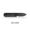 Vosteed Corgi-V 2.36” Black Sonewash Knife: 14C28N Drop-Point Black Stonewash Blade, Aluminum Black Scales, Model A3701