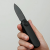 Vosteed Corgi-V 2.36” Black Sonewash Knife: 14C28N Drop-Point Black Stonewash Blade, Aluminum Black Scales, Model A3701