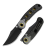 Kizer Knives Pioneer Knife: 3.2", Plain Edge, Clip-Point, Black DLC Ultra Blade, Titanium & Marble Carbon Fiber Handle, Model ZX-FK03-A1