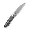 WE Knife Brr15 Knife: 3.25", Plain Edge, Stonewashed Blade, Titanium w/ Alum Foil Carb Fiber Inlay Handle, Model WE24007-2