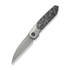 WE Knife Brr15 Knife: 3.25", Plain Edge, Stonewashed Blade, Titanium w/ Alum Foil Carb Fiber Inlay Handle, Model WE24007-2