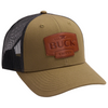 Buck Knives Leather Patch Logo Trucker Hat, Green