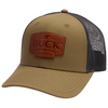 Buck Knives Leather Patch Logo Trucker Hat, Green