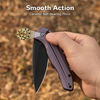 CIVIVI Kitefin, Button Lock Knife: Drop-Point, Black Stonewashed Blade, Purple Aluminum Handle, Model C24091-3