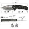 CIVIVI Vexron, Button Lock Knife: 2.98", Damascus, Drop-Point, Plain Edge, Blade; Black & Green G10 Handle, Model C24066-DS1