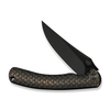 WE Knife Dracarys Flipper & Thumb Stud Knife Bronze & Black Titanium Handle (3.58" Black Stonewashed Bevels, Black Brushed Flats Bohler M390 Blade) Model WE25061B-4
