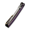 WE Knife Dracarys Flipper & Thumb Stud Knife Purple & Golden Titanium Handle (3.58" Hand Rubbed Satin Bohler M390 Blade) Model WE25061B-2