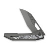 WE Knife Inceptus Front Flipper & Thumb Hole Knife Dark Gray Titanium Handle With White & Black G10 Inlay (3.57" Gray Stonewashed Bohler M390 Blade) Model WE25017-1