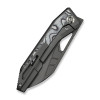 WE Knife Inceptus Front Flipper & Thumb Hole Knife Dark Gray Titanium Handle With White & Black G10 Inlay (3.57" Gray Stonewashed Bohler M390 Blade) Model WE25017-1