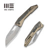 WE Knife Inceptus Front Flipper & Thumb Hole Knife Champagne Titanium Handle With Aluminum Foil Carbon Fiber Inlay (3.57" Satin Finished Bohler M390 Blade) Model WE25017-4