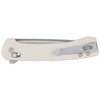 CRKT Q Compact Crossbar Lock Knife: Drop Point, Plain Edge, Stonewash Blade, Grey GRN, Model 7075S