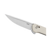 CRKT Q Compact Crossbar Lock Knife: Drop Point, Plain Edge, Stonewash Blade, Grey GRN, Model 7075S