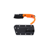 CRKT Razel Compact Fixed Knife: Cleaver, Plain Edge, Serrated Top, Black Oxide Blade, Orange G10, Model 4036ER