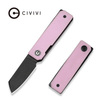 CIVIVI CIVIVI Kukei Front Flipper Knife Powder Pink G10 Handle With 1PC Black Leather Sheath, Model C25036-1