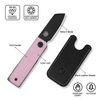 CIVIVI CIVIVI Kukei Front Flipper Knife Powder Pink G10 Handle With 1PC Black Leather Sheath, Model C25036-1