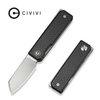 CIVIVI Kukei Front Flipper Knife Twill Carbon Fiber Overlay On Black G10 Handle, Model C25036-4