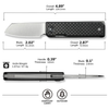 CIVIVI Kukei Front Flipper Knife Twill Carbon Fiber Overlay On Black G10 Handle, Model C25036-4