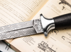 Boker MG-42 Damast Dagger: 5.31", 40 Layer Damascus Blade, Black Hornbeam Handle, Model 121506DAM